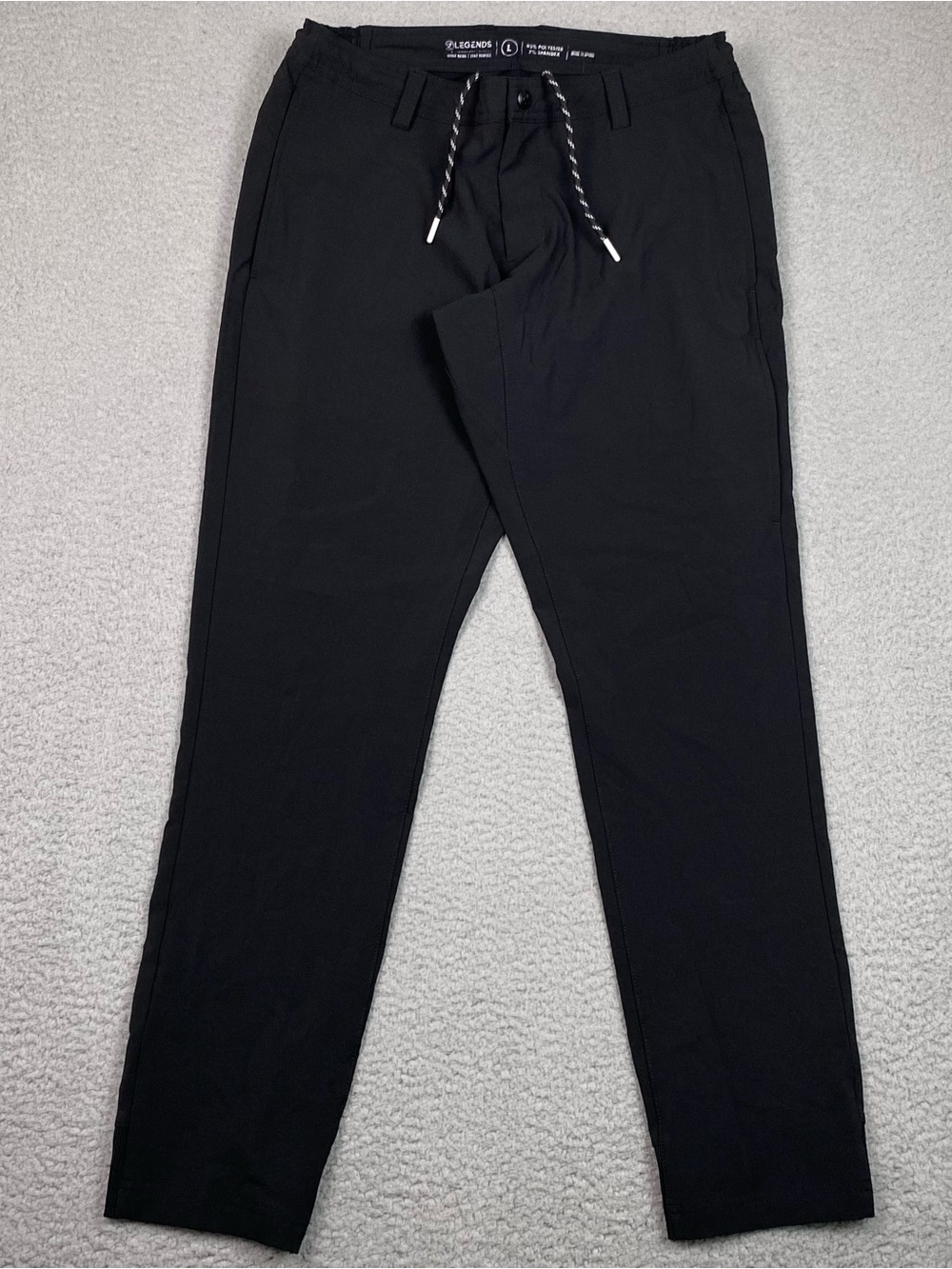 LEGENDS Jogger Chino Pants Mens Size L Black Performance Stretch Chino Large EUC